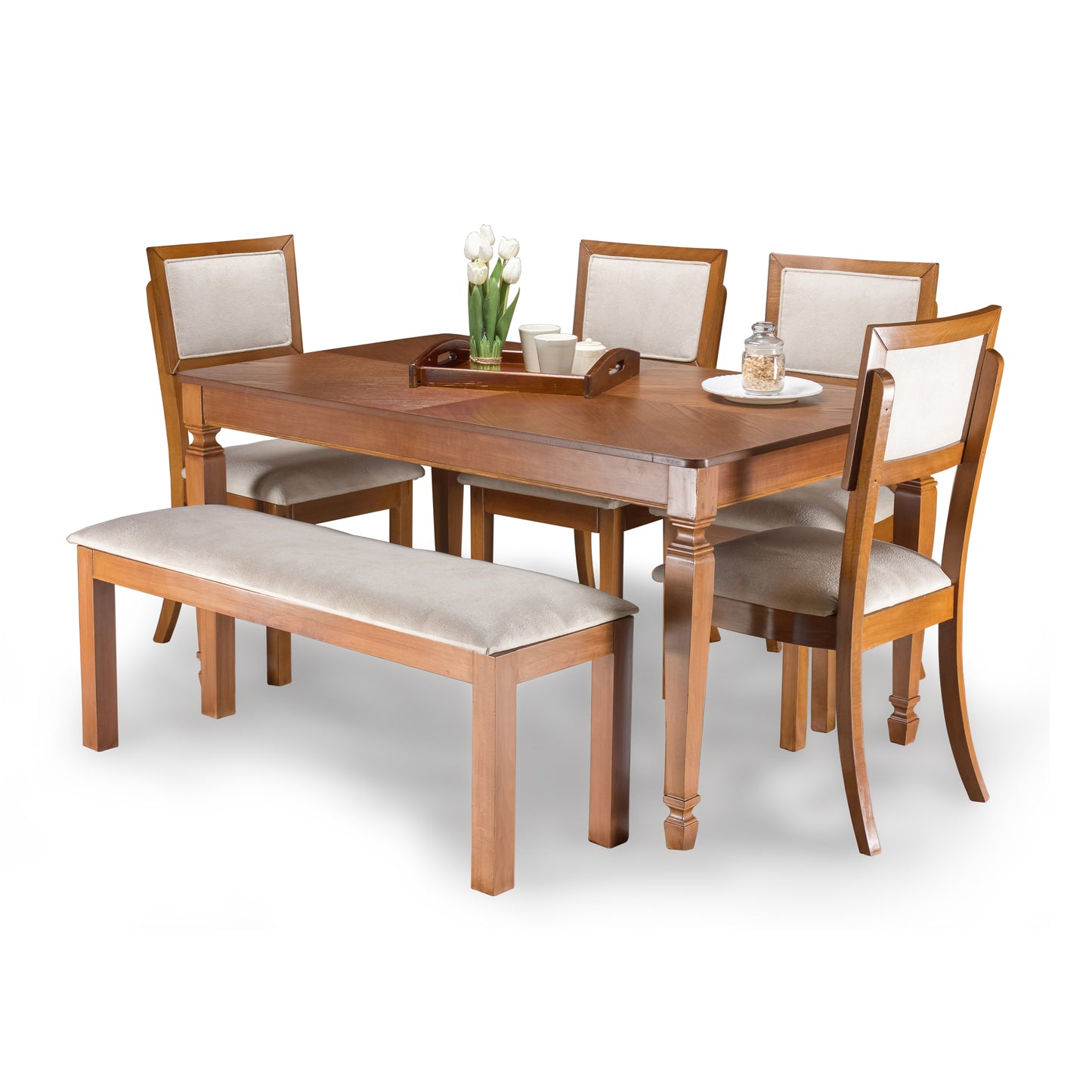 Ivory Dining Set - Wood Base