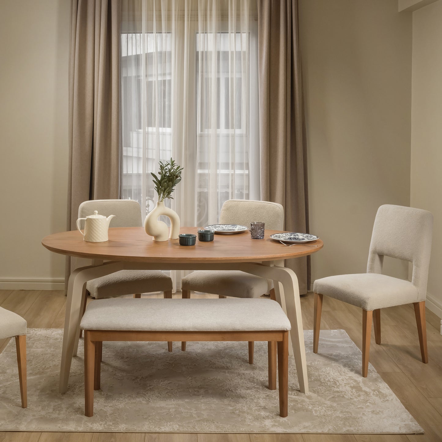 Aura Dining Set - White Base