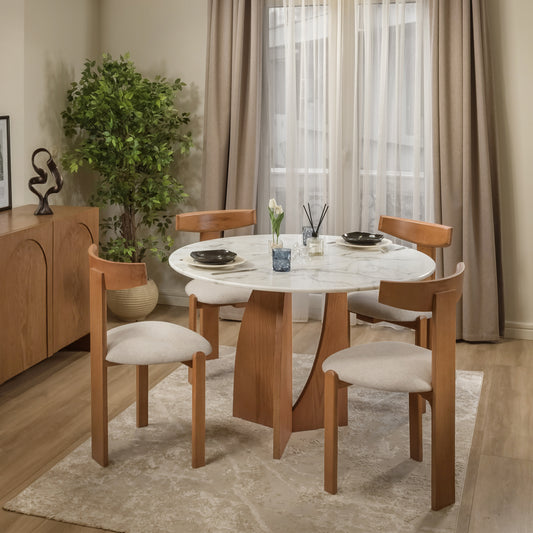 Luna Round Dining Set - Marble Top